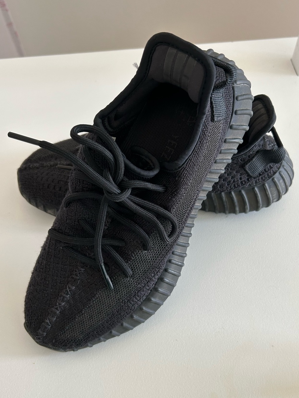 Yeezy Men’s Black Knit Lace-Up Sneakers